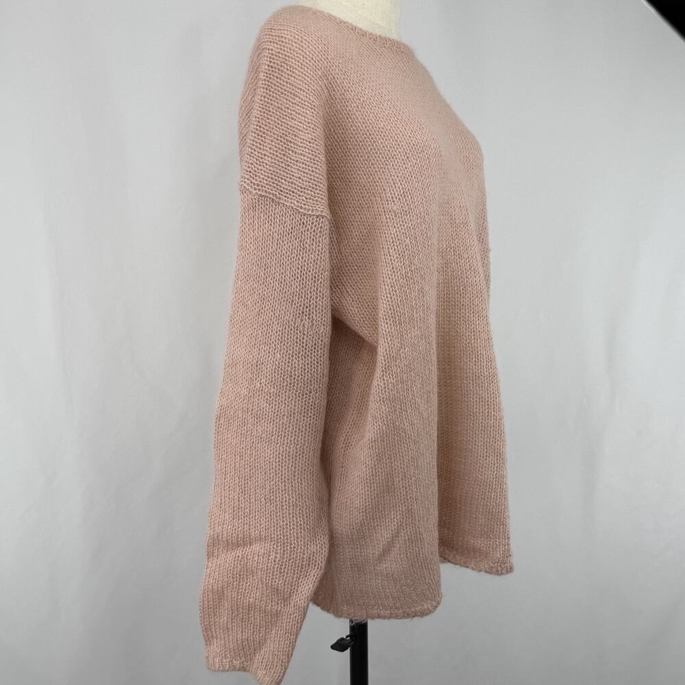 Vintage Mohair Sweater Womens XL Pink Oversized Cape Isle Knitters Cozy - Picture 3 of 5